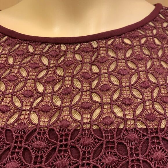 Ralph Lauren Evening Deep Burgundy Maroon Lace Sleeveless Dress sz 8 - Picture 5 of 6